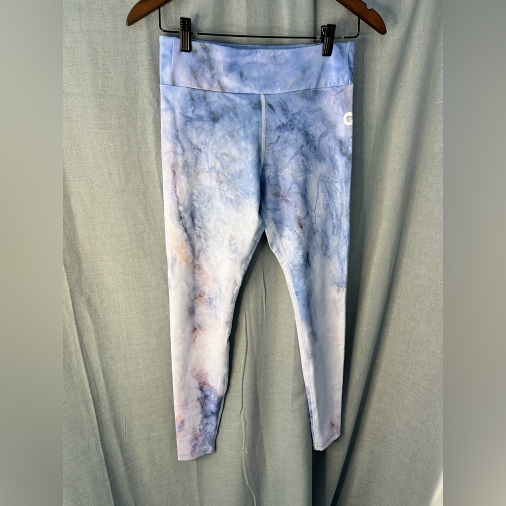 GRRRL Leggings XS/S Blue and Cream Marble